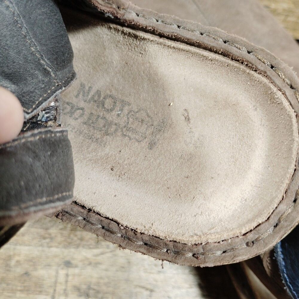 Naot Verbena Sandals Women's Sz 7 Shoes EU38 Brown Navy Leather Ankle Strap - Picture 8 of 11